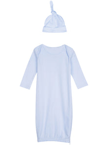 Baby Embroidery Sleep Gown Blank Set, Light Blue Color