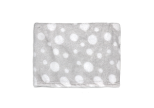 Dotted Flannel Fleece Baby Blanket, 30 x 36 in, Light Grey & White Color