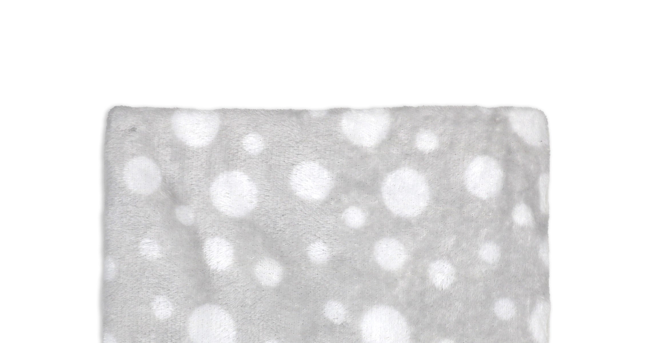 Dotted Flannel Fleece Baby Blanket, 30 x 36 in, Light Grey & White Color