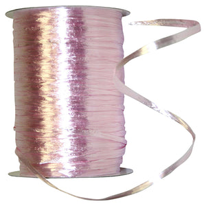 Premium - Pearl Finish Raffia Ribbon --- 1/4in x 100 yards --- Light Pink Color