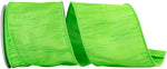 Load image into Gallery viewer, Extra-wide Florist Basics Dupioni Supreme Wired Edge Ribbon in vibrant Lime, 4 inches wide by 10 yards, designed for oversized bows, tree toppers, luxury gift packaging, and event décor.
