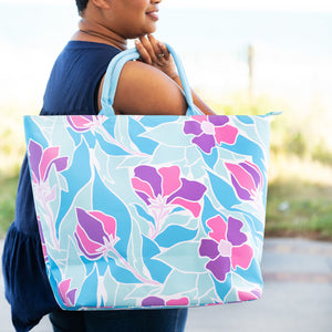 Beach Bag --- Multicolor Flowers