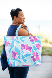 Beach Bag --- Multicolor Flowers