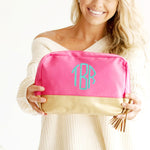 Load image into Gallery viewer, Cabana Cosmetic Bag - Hot Pink
