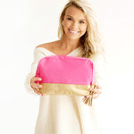 Load image into Gallery viewer, Cabana Cosmetic Bag - Hot Pink
