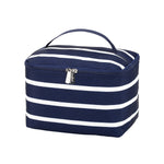 Load image into Gallery viewer, Cosmetic Bag - White &amp; Navy Stripes
