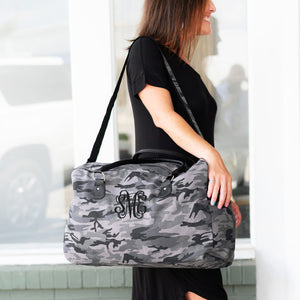 Travel Bag - Black & Grey Camo