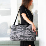 Load image into Gallery viewer, Travel Bag - Black &amp; Grey Camo
