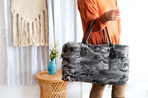 Travel Bag - Black & Grey Camo