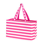 Load image into Gallery viewer, Ultimate Tote / Beach Carry All Bag - Hot Pink &amp; White Stripes
