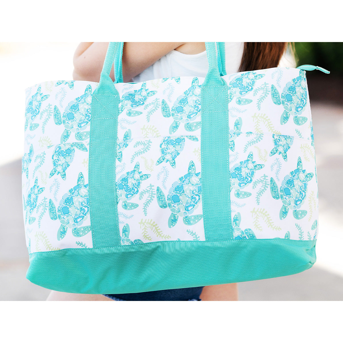 Cooler Tote --- Blue & Green Turtles