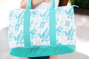 Cooler Tote --- Blue & Green Turtles