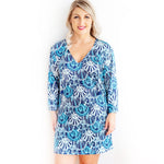 Load image into Gallery viewer, Women&#39;s Tunic --- Blue &amp; Navy Shells
