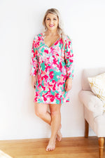 Load image into Gallery viewer, Women&#39;s Tunic --- Hot Pink / Orange / Green
