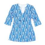 Load image into Gallery viewer, Women&#39;s Tunic --- Blue Pineapples Design
