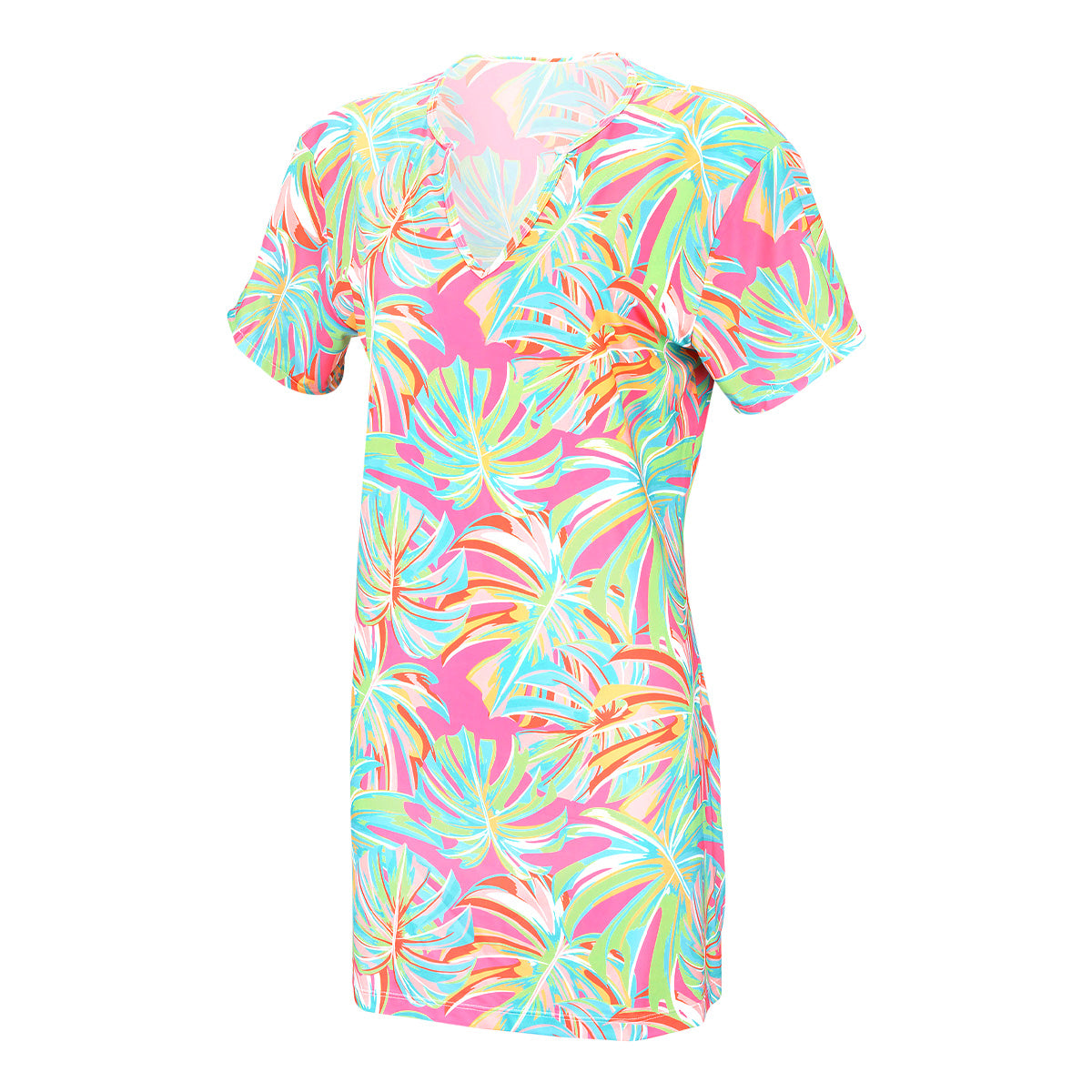 Short Sleeve - Summer Women's Dress - Tropical Flowers