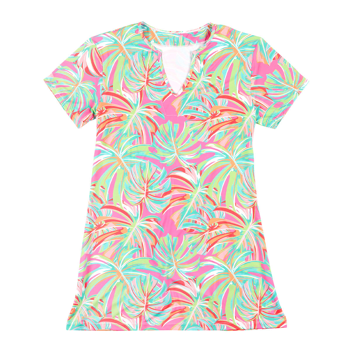 Short Sleeve - Summer Women's Dress - Tropical Flowers