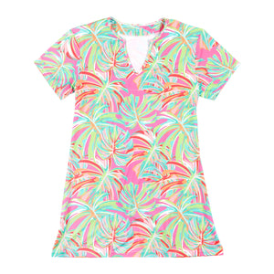 Short Sleeve - Summer Women's Dress - Tropical Flowers