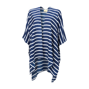 Women's Top --- White & Navy Stripes