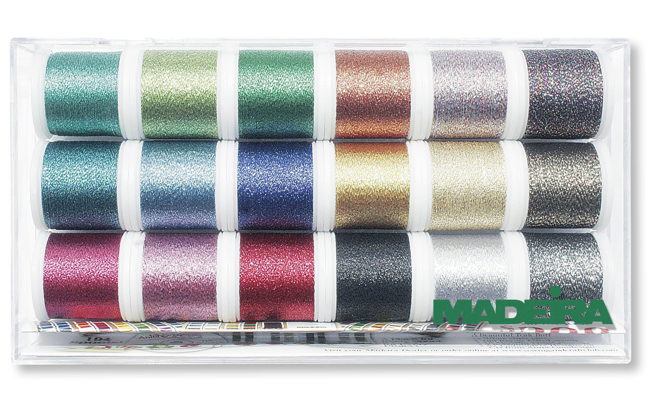 Assortment Metallic Supertwist -- Machine Embroidery Threads -- Sparkling Box, 18 units (#40 Weight, Ref. MA8020) by MADEIRA®