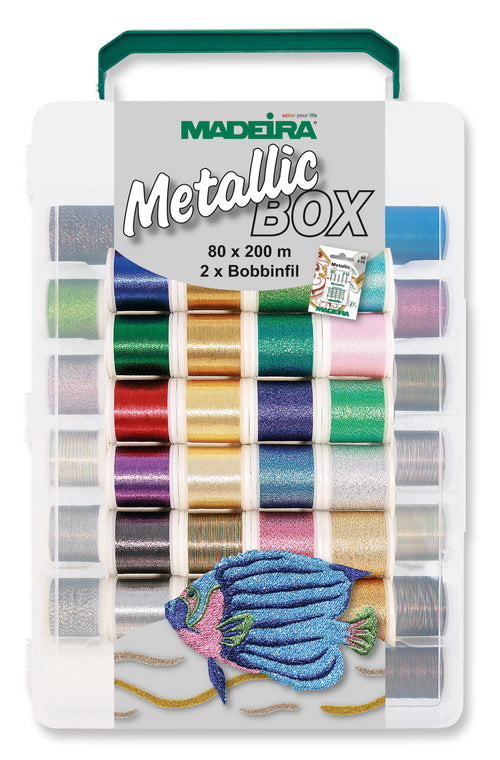 Assortment Metallic Softbox -- Machine Embroidery Threads -- Clear Box, 80 units (#40 Weight, Ref. MA8080) by MADEIRA®