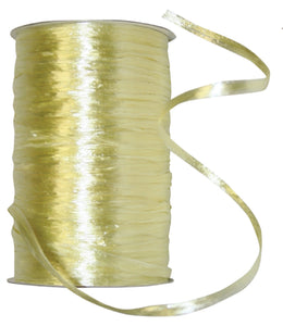 Premium - Pearl Finish Raffia Ribbon --- 1/4in x 100 yards --- Maize Color