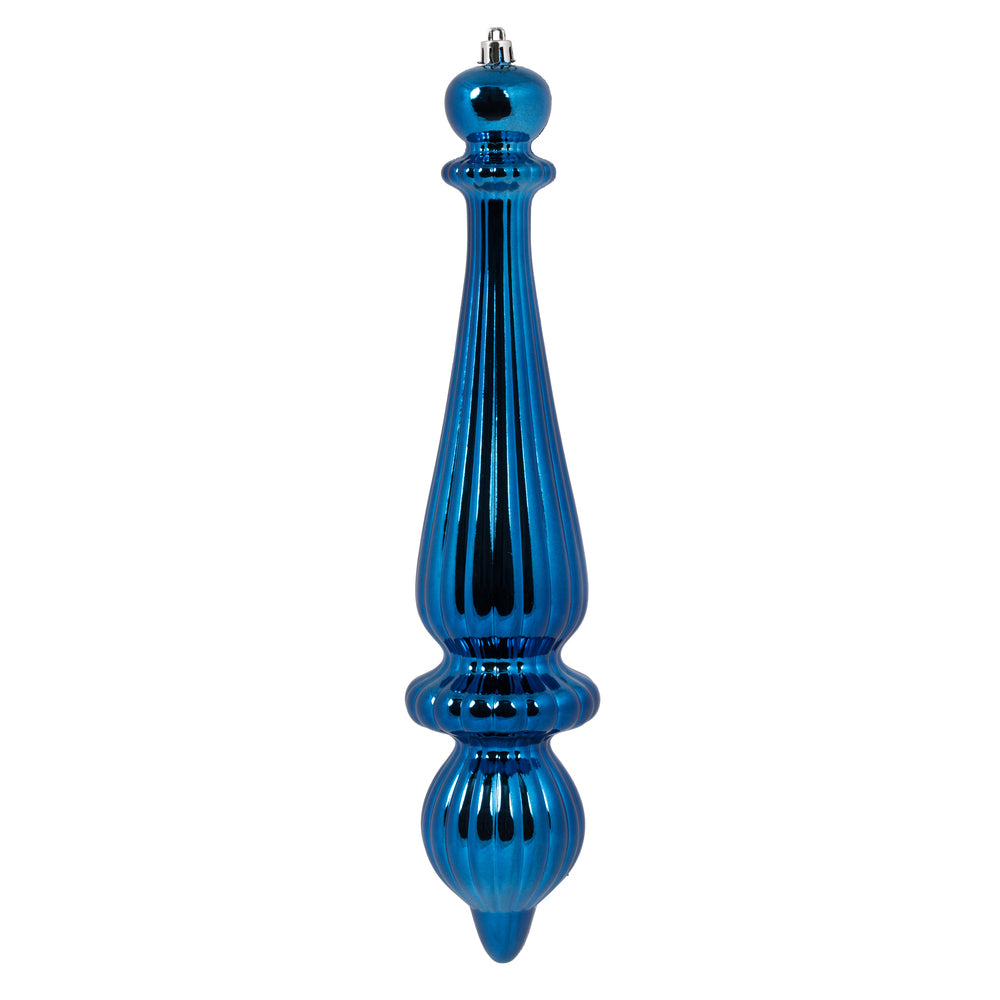 14" -- Midnight Blue Shiny -- Finial Drop Ornament (Pack of 2) by Vickerman®