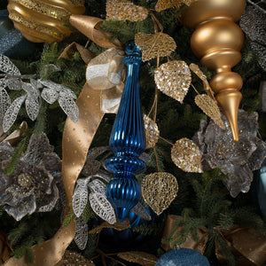 14" -- Midnight Blue Shiny -- Finial Drop Ornament (Pack of 2) by Vickerman®