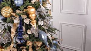 14" -- Midnight Blue Shiny -- Finial Drop Ornament (Pack of 2) by Vickerman®