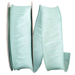 Load image into Gallery viewer, Full roll of Florist Basics Dupioni Supreme Wired Edge Ribbon in Mint, 1½ inch wide by 20 yards, ideal for wreath making, floral designs, holiday decorating, and elegant gift wrapping.
