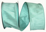 Load image into Gallery viewer, Full roll of Florist Basics Mint Dupioni Supreme Wired Edge Ribbon measuring 2½ inches by 20 yards, ideal for Christmas trees, garlands, floral arrangements, and decorative bows.
