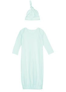 Baby Embroidery Sleep Gown Blank Set, Mint Color