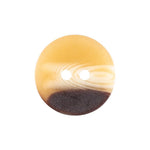Load image into Gallery viewer, Flat Mottled Tan Nylon Coat Button in 35L 22mm featuring a smooth two-hole design with swirled tan, cream, and dark brown horn-effect finish.
