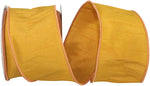 Load image into Gallery viewer, Florist Basics Dupioni Supreme Wired Edge Ribbon in Mustard, 2½ inch wide by 10 yards, featuring a luxurious faux dupioni weave and sturdy wired edges perfect for wreaths, bows, and seasonal décor.
