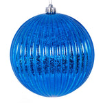 Load image into Gallery viewer, Blue Shiny Mercury Lined Ball Christmas Ornament by Vickerman
