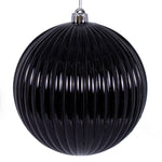 Load image into Gallery viewer, Black Shiny Mercury Lined Ball Christmas Ornament by Vickerman
