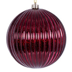 Load image into Gallery viewer, Burgundy Shiny Mercury Lined Ball Christmas Ornament by Vickerman
