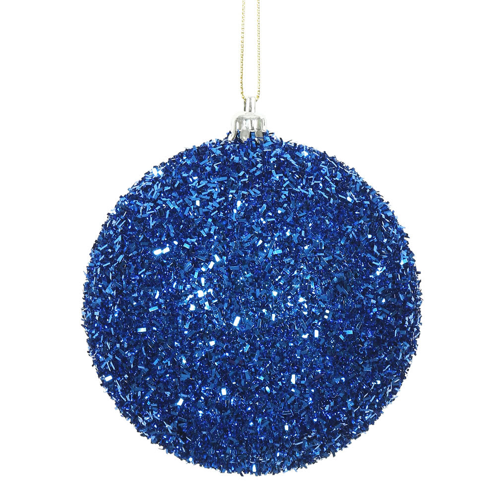 Blue --- Tinsel Ball Ornament -- Various Sizes by Vickerman®