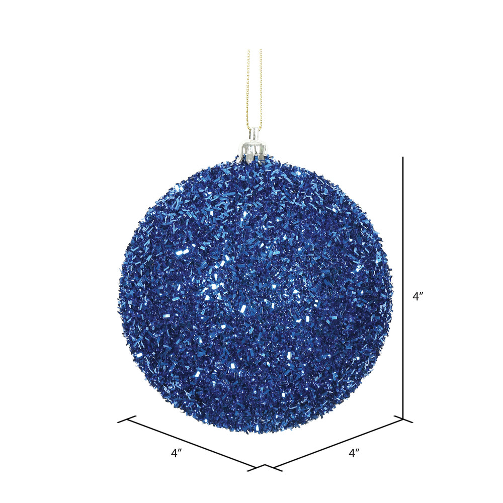 Blue --- Tinsel Ball Ornament -- Various Sizes by Vickerman®