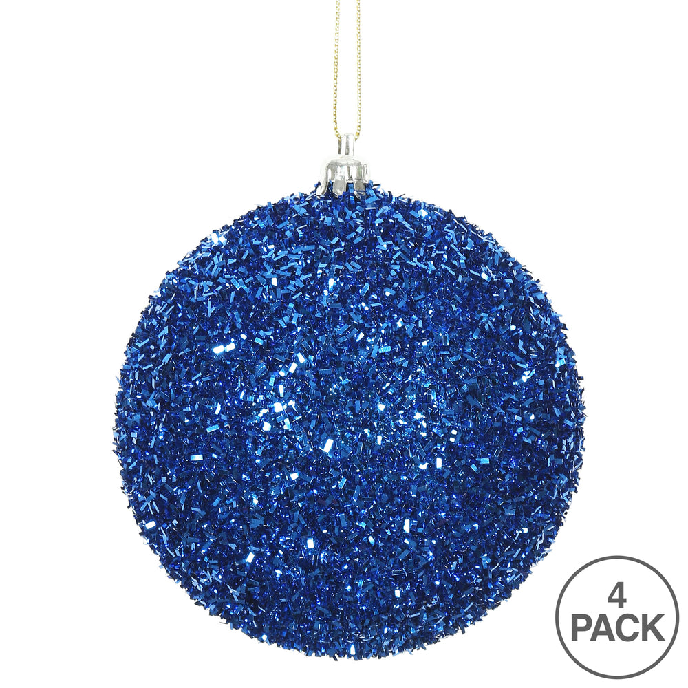 Blue --- Tinsel Ball Ornament -- Various Sizes by Vickerman®