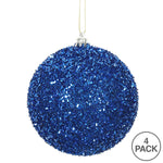 Load image into Gallery viewer, Blue --- Tinsel Ball Ornament -- Various Sizes by Vickerman®
