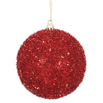 Load image into Gallery viewer, Red --- Tinsel Ball Ornament -- Various Sizes by Vickerman®
