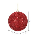 Load image into Gallery viewer, Red --- Tinsel Ball Ornament -- Various Sizes by Vickerman®
