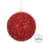 Load image into Gallery viewer, Red --- Tinsel Ball Ornament -- Various Sizes by Vickerman®
