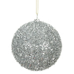 Load image into Gallery viewer, Silver --- Tinsel Ball Ornament -- Various Sizes by Vickerman®
