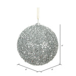 Load image into Gallery viewer, Silver --- Tinsel Ball Ornament -- Various Sizes by Vickerman®
