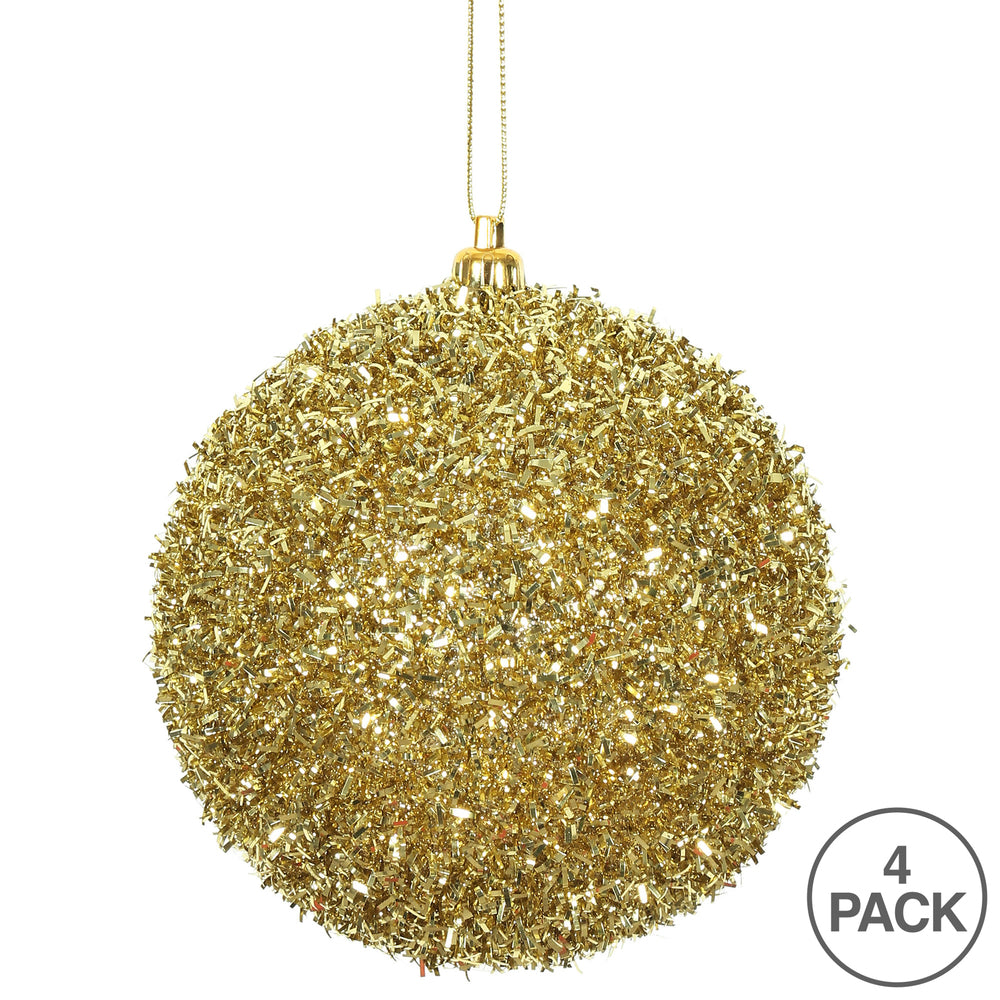 Gold --- Tinsel Ball Ornament -- Various Sizes by Vickerman®