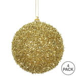 Load image into Gallery viewer, Gold --- Tinsel Ball Ornament -- Various Sizes by Vickerman®
