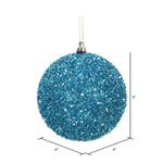 Load image into Gallery viewer, Turquoise --- Tinsel Ball Ornament -- Various Sizes by Vickerman®
