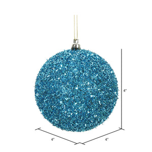 Turquoise --- Tinsel Ball Ornament -- Various Sizes by Vickerman®